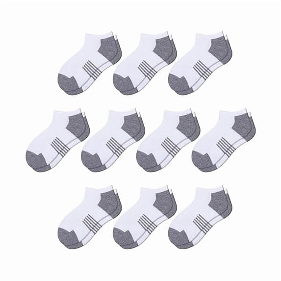 LYH 10 Pairs Boys Socks Low Cut Ankle Socks For Kids 8-10 4-6 6-8 Years Old Short Athletic Socks With Cushioned Sole