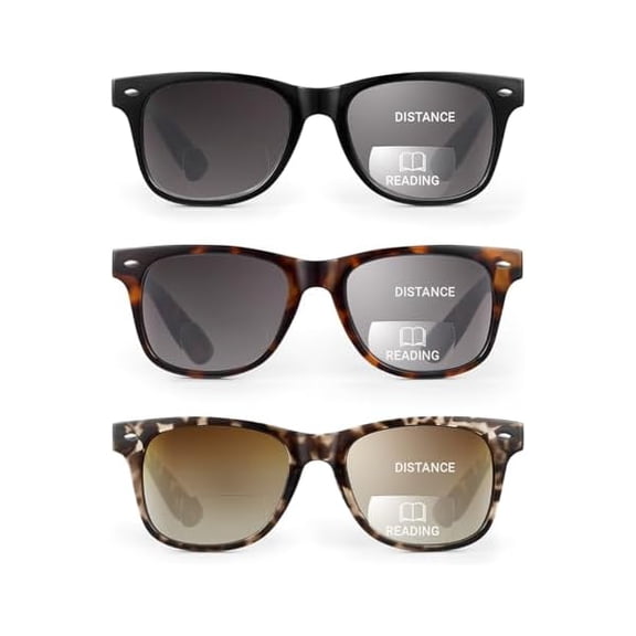 LYH 3 Pack Bifocal Reading Sunglasses for Women, UV400 Sun Readers Glasses Spring Hinge Outdoor Sunglasses