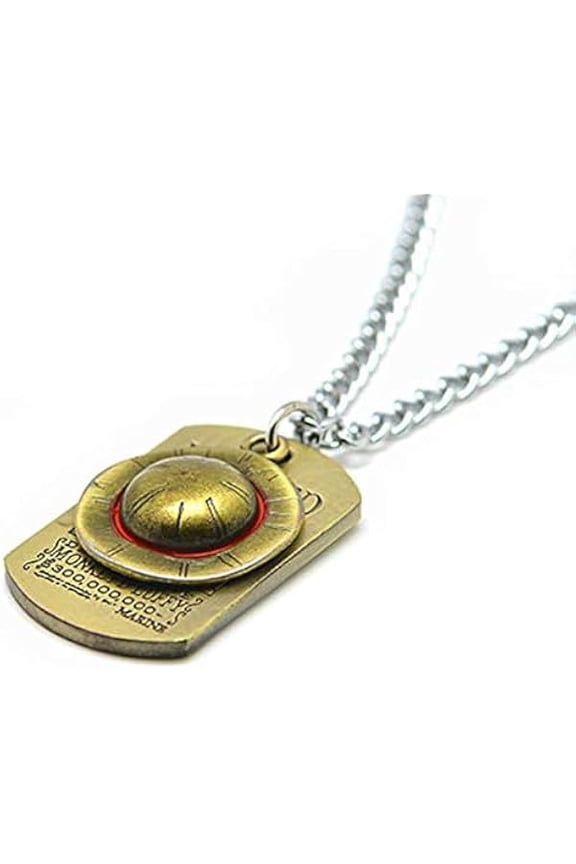 Anime Skeleton Pendant Necklace, The Straw Hat Rope Chain Pendant Necklace for Cap Cosplay