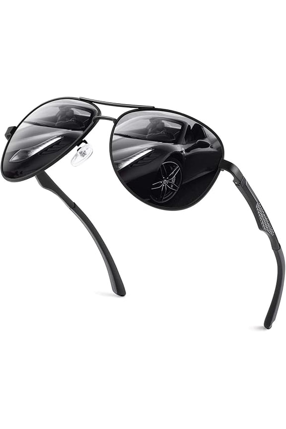 Classic Military Style Pilot Polarized Sunglasses Spring Hinges Al-Mg for mens womens MOS1