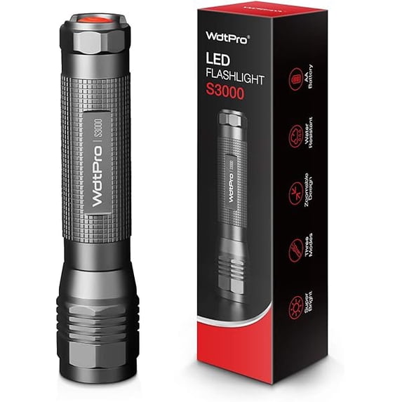 LYH High-Powered LED Flashlight S3000, Super Bright Flashlights - High Lumen, IP67 Water Resistant, 3 Modes and Zoomable for Camping, Emergency, Hiking, Gift