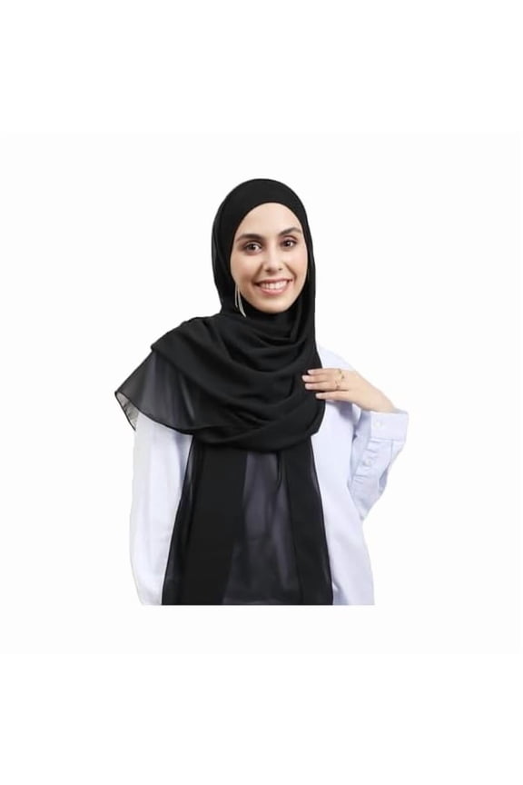 Instant Chiffon Hijab Set 3-in-1 Hijabs Scarf with Built-in Magnets and Undercap Head Wraps with Modal Cap