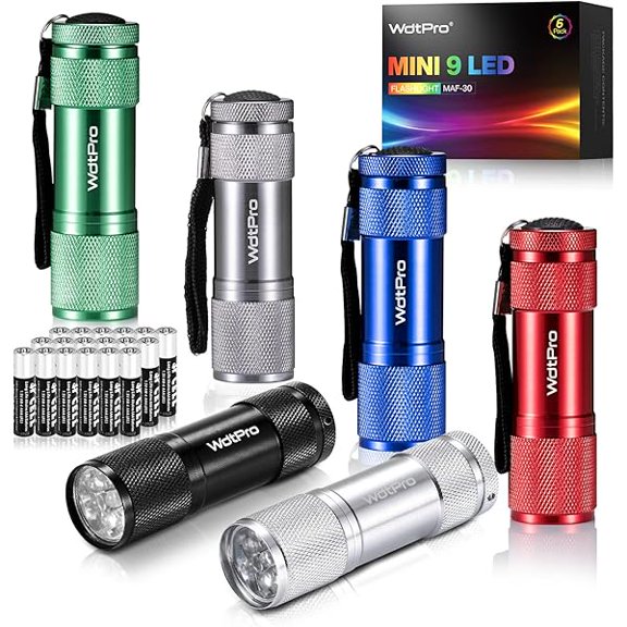 LYH LED Mini Flashlights, Super Bright Flashlight with Lanyard, Assorted Colors - Best Tac Torch Light for Kids, Night Reading, Power Outages, Camping(6 Pack)