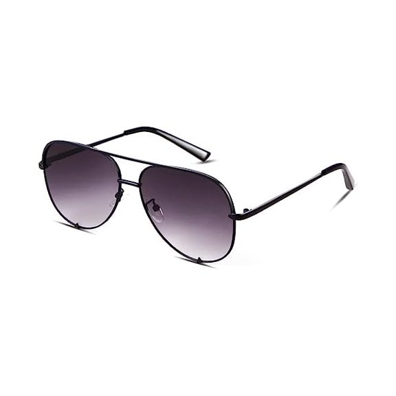 LYH Oversized Aviator Sunglasses for Women Men Trendy Retro Bulk Shade Black Faded Sun Glasses Classic UV Protection