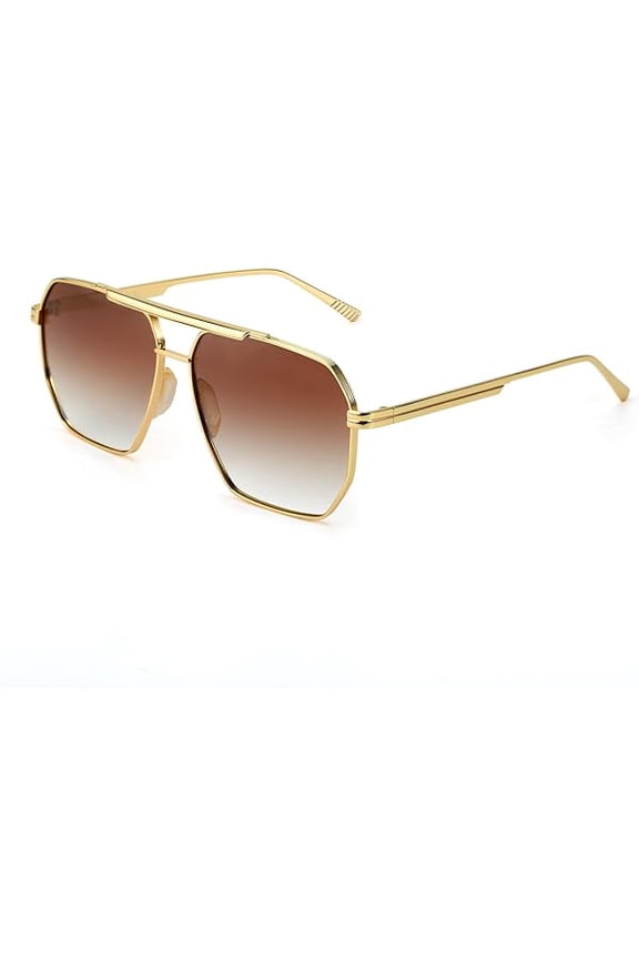 Oversized Tangle Free Aviator Sunglasses for Women Men Square Polarized UV400 Fashion Trendy Sun Glasses