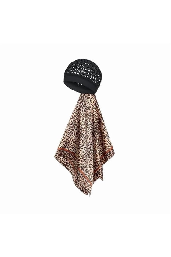 Protective Hair Wrap Scarf & Hair Net 2 in 1 - Satin Scarf with Net for Sleeping, Travel & After Silk Press
