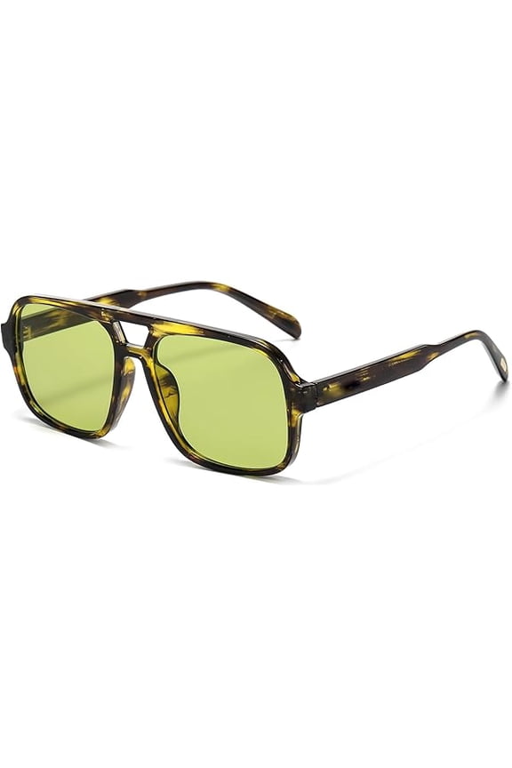 Retro Aviator Sunglasses for Women Men Trendy Classic 70s Square Aviator Sun Glasses Vintage Shades