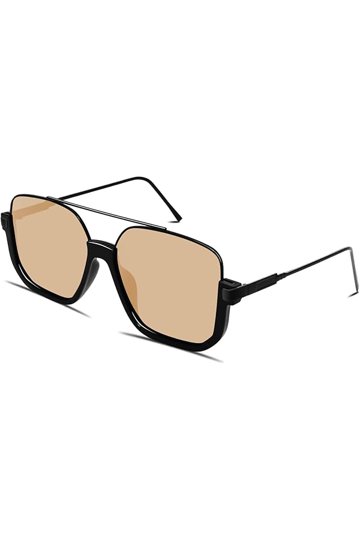 Retro Oversized Aviator Sunglasses Square Double Bridge Pilot Sun Glasses 70s Amazon.com: GUVIVI Retro Oversized Aviator Sunglasses for  main image 4