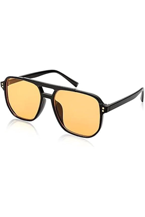 Retro Square Aviator Sunglasses Women Men 70s Vintage Trendy Plastic Frame Sun Glasses B2835