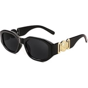LYH Retro Trendy Rectangle Sunglasses Women Men Vintage 90s Small Narrow Square Sunglasses B2322