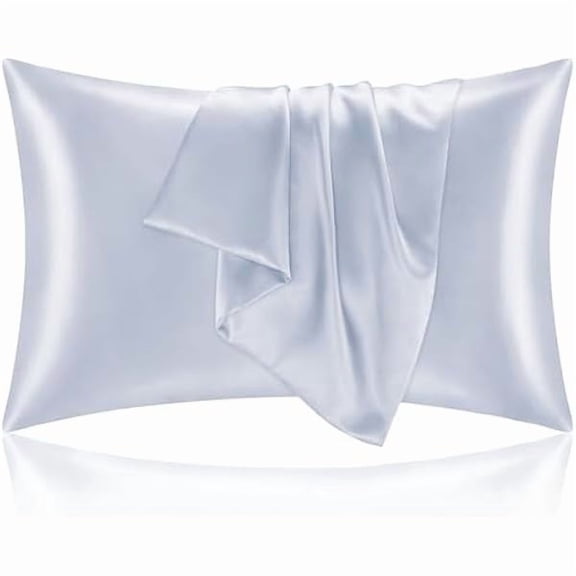 LYH Satin Pillowcase for Hair and Skin, Super Soft and Cooling Similar to Silk Pillow Cases 2 Pack with Envelope Closure, Gift for Women Men(20"x26" Standard Size, Evening Haze)
