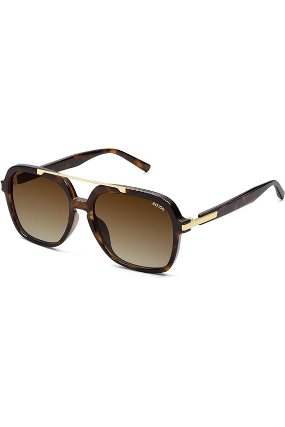 Trendy Polarized Aviator Sunglasses for Women Men, 70s 80s Retro Square Aviators Sun Glasses SJ2672