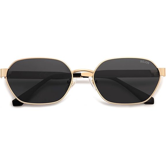 LYH Trendy Polarized Hexagon Sunglasses for Women Men, UV400 Retro Rectangle Shades SJ1238