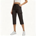 thumbnail image 1 of LYHBC Womens Capri Pants Drawstring Elastic Waist Casual Lightweight Workout Cropped Cargo Pants with Multi Pockets, 1 of 8