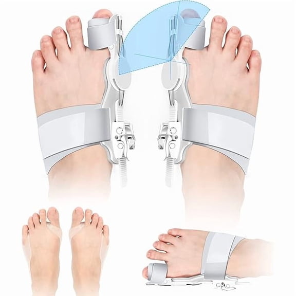 LYHComfort Bunion Corrector for Women & Men, Orthopedic Toe Straightener, Adjustable Splint Bunion Pads Day Night Support with Toe Separator for Relief (2PCS)