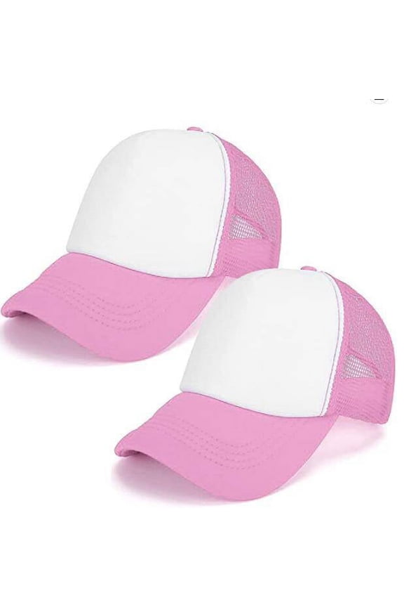 LYHLYA 2 pcs Sublimation Blank Caps Unisex Adult Polyester Mesh Cap Trucker Cap with Adjustable Snapback