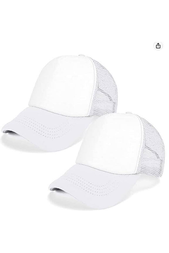 LYHLYA 2 pcs Sublimation Blank Caps Unisex Adult Polyester Mesh Cap Trucker Cap with Adjustable Snapback