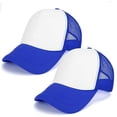 thumbnail image 1 of LYHLYA 2 pcs Sublimation Blank Caps Unisex Adult Polyester Mesh Cap Trucker Cap with Adjustable Snapback, 1 of 7