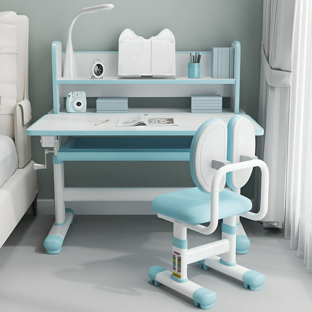 LYHOE Kids Desk and Chair Set, Height Adjustable Functional Children