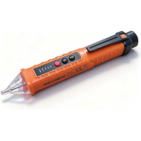 LYHVoltage Tester, Non-Contact Voltage Detector, Electrical Tester, 3 Ranges AC 12V/48V/70V-1000V, Live/Null Wire Tester with Buzzer Alarm and Flashlight, Wire Breakpoint Finder - Orange