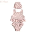 thumbnail image 1 of LYHao Baby Girl Swimsuit Zip Rash Guard Swimsuit With Hat Baby Girl Swimsuit,Two Piece Bikini Sets 0-3 Months Red, 1 of 7