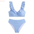 thumbnail image 1 of LYHao Children's Swimwear Two Piece Striped Swimsuit For Girls And Boys,2 Piece Bikini Set 14 Years Blue, 1 of 7