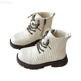 thumbnail image 1 of LYHao Children's Woven Fall And Winter Boots For Girls Soft Sole Short Booties For Toddlers Stylish For Boys And Girls Ideal For Everyday Wear ,Girls Boots Sizes 12.5 White(6-7 Years), 1 of 6