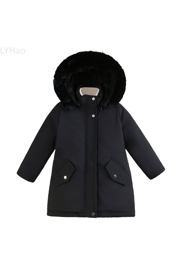 Girl Winter Coats Heavyweight Hooded Jacket Kid Snow Outwear Girls Down Coats,Sizes 5-6 Years