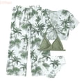 thumbnail image 1 of LYHao Girl's 4 Piece Swimsuits Tropical Print Halter Bikini Set Bathing Suits With Mesh Pants,4 Piece Bathing Suit Set 11-12 Years Green, 1 of 7