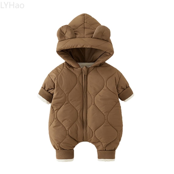 LYHao Girls Down Jumpsuit Infant Winter Wear Baby Thermal Romper Snowsuit Thickened Warm Outfit Full Cozy Girls Down Coats,Sizes 18-24 Months
