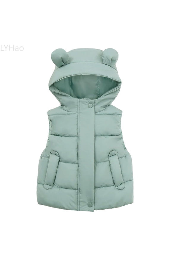 Girls Down Vest Winter Padded Sleeveless Jacket Warm Thickened Quilted Gilet For Cold Weather Outdoor Girls Down Coats,Sizes 6-7 Years