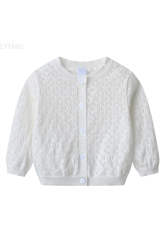 Girls Lace Knit Cardigan Lightweight Openwork Autumn Jacket For Toddlers And Girls Jacket Coat,Sizes 2-3 Years