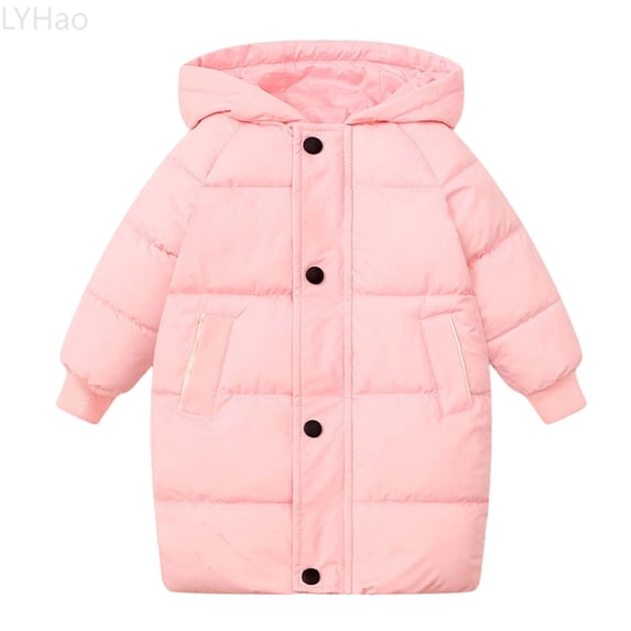 LYHao Girls Long Down Coat Warm Winter Jacket With Insulation For Cold Weather Outdoor Activities Girls Down Coats,Sizes 3-4 Years