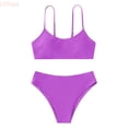 thumbnail image 1 of LYHao Girls Multi Color Strapless Swimsuit Little Cute Bikini For Big Kids Sport Outfits,2 Piece Swimwear Sets 9-11 Years Purple, 1 of 4