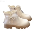 thumbnail image 1 of LYHao Girls Platform Boots Winter Warm Lined Casual Ankle Booties Fashion Footwear For Toddler Youth Kids ,Girls Boots Sizes 10 White(3.5-4 Years), 1 of 5