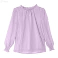 thumbnail image 1 of LYHao Girls Ruffle Long Sleeve Blouse With Elastic Cuffs Elegant Summer Shirts For Toddler Kids Sizes 6-7 Years(Purple), 1 of 6
