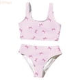 thumbnail image 1 of LYHao Girls Two Piece Swimsuit Cute Strappy Bikini Summer Floral Print Tankini For Teen Youth Student Beach,Two-Piece Swimwear 5-6 Years Red, 1 of 6