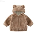 thumbnail image 1 of LYHao Girls Winter Coat Soft Hooded Jacket With Ears Zip Up Outerwear For Toddlers And Kids Warm Cozy Fall Outerwear Girls Jacket Coat,Sizes 5-6 Years, 1 of 7