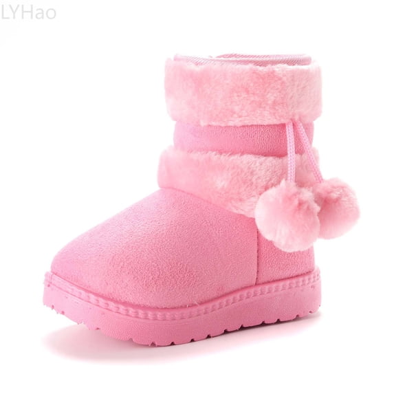LYHao Girls Winter Lined Boots Warm Comfortable Zipper Ankle Booties Casual School Boots for Toddler/Little/Big Kids ,Girls Boots Sizes 10 Pink(3.5-4 Years)