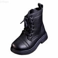 thumbnail image 1 of LYHao Leather Ankle Boots For Girls And Boys Classic Design Comfortable Casual Footwear For Kids Autumn Winter ,Girls Boots Sizes 1 Black(9-9.5 Years), 1 of 6