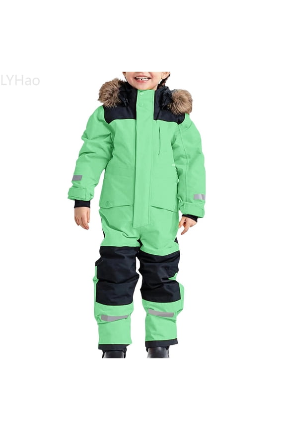Snowsuit For Big Kids Cold Weather Windproof Ski Outfit Warm For Winter Outdoor Adventures Boys Outerwear Coats,Sizes 12-13 Years