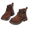 thumbnail image 1 of LYHao Stylish Girls Platform Boots For Fall And Winter Fashion Casual Ankle Booties With Durable Sole ,Girls Boots Sizes 10 Brown(3.5-4 Years), 1 of 5