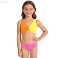 thumbnail image 1 of LYHao Tie Dye Two Piece Girls Swimsuit Cute Floral Print Tankini For Kids Youth Teen Summer Beach Pool Party,2 Piece Bikini Swimsuit 12-13 Years Pink, 1 of 5