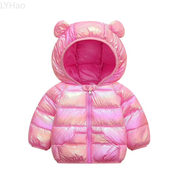 LYHao Toddler Boys Girls Winter Coat Hooded Jacket Wear Windproof Zipper Warm Outwear Girls Jacket Coat,Sizes 2-3 Years