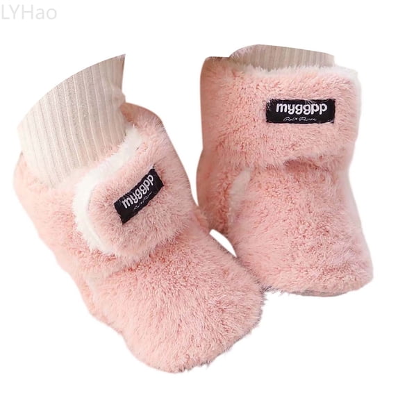LYHao Winter Baby Boots Soft Sole First Warm Lined Footwear Cozy Shoes Non Flexible Socks For Girls Boys Toddlers Indoor Outdoor Booties ,Girls Boots Sizes 6 Red(13)