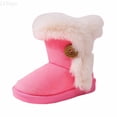 thumbnail image 1 of LYHao Winter Girls Boots For Kids Soft Sole Warm Lined Children Boot Shoes With Adjustable Closure For Outdoor Activities ,Girls Boots Sizes 9 Pink(2.5-3 Years), 1 of 6