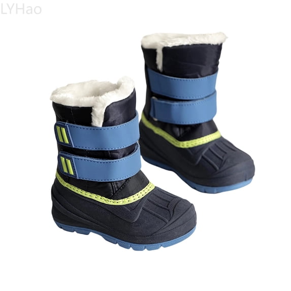 LYHao Winter Kids Boots Insulated Warm Fleece Lined Non Slip Outdoor Shoes For Girls And Boys Toddler Children ,Girls Boots Sizes 5 Blue(8-12 Months)