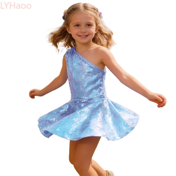 LYHaoo And Shine Girls Off Shoulder Party Dress With Sequin Details For,Girls A Line Dresses Sizes 9-10 Years Blue