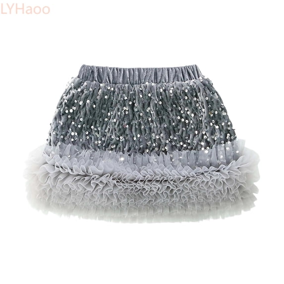 LYHaoo And Shine Girls Tutu Skirt Layered Party Dress With Sequins For Birthday Celebration Girls Casual Skirts,Sizes 4-5 Years