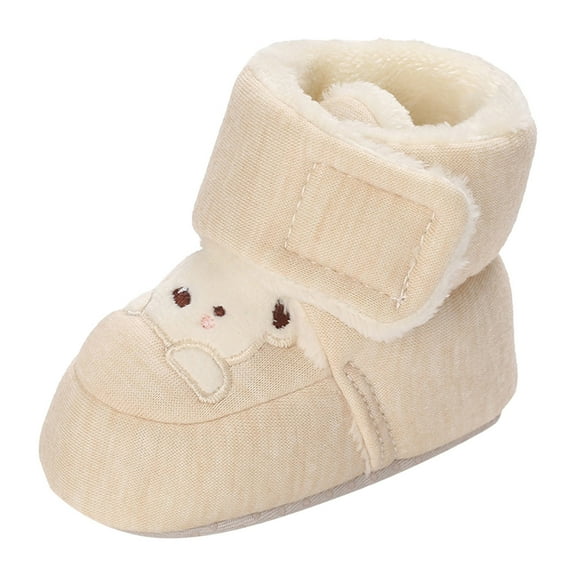 LYHaoo Baby Boots Fashion New Pattern Cartoon Cute Autumn And Winter Thickened Warm Comfortable Non Slip Shoes Sizes 5 White(Toddler)